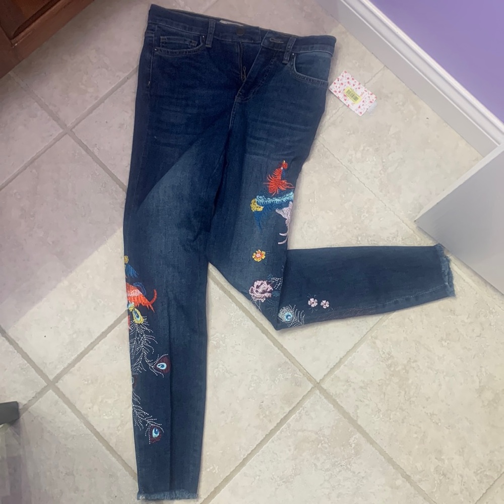 FREE PEOPLE embroidered jeans